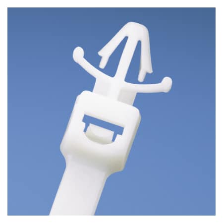 Panduit Cable Tie, 6 in L, 1-1/4 in Max Bundle Dia., Natural, Nylon 6/6, 40 lb Strength, 100 PK PLWP1.5I-C